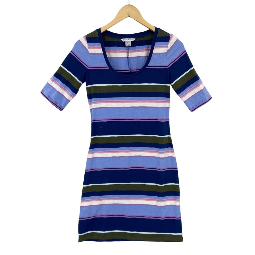 Tommy Bahama Navy, Light Blue & Olive Striped Knit Dress